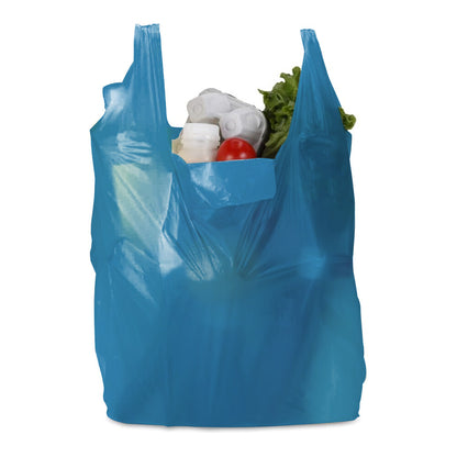 Plastic Vest Style Carrier Bags Black / Blue Reusable Carry Bag for Supermarket