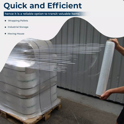 Pallet Wrap Shrink Clear Non Extended Cling Wrapping Film 500mm x 250m 20mu