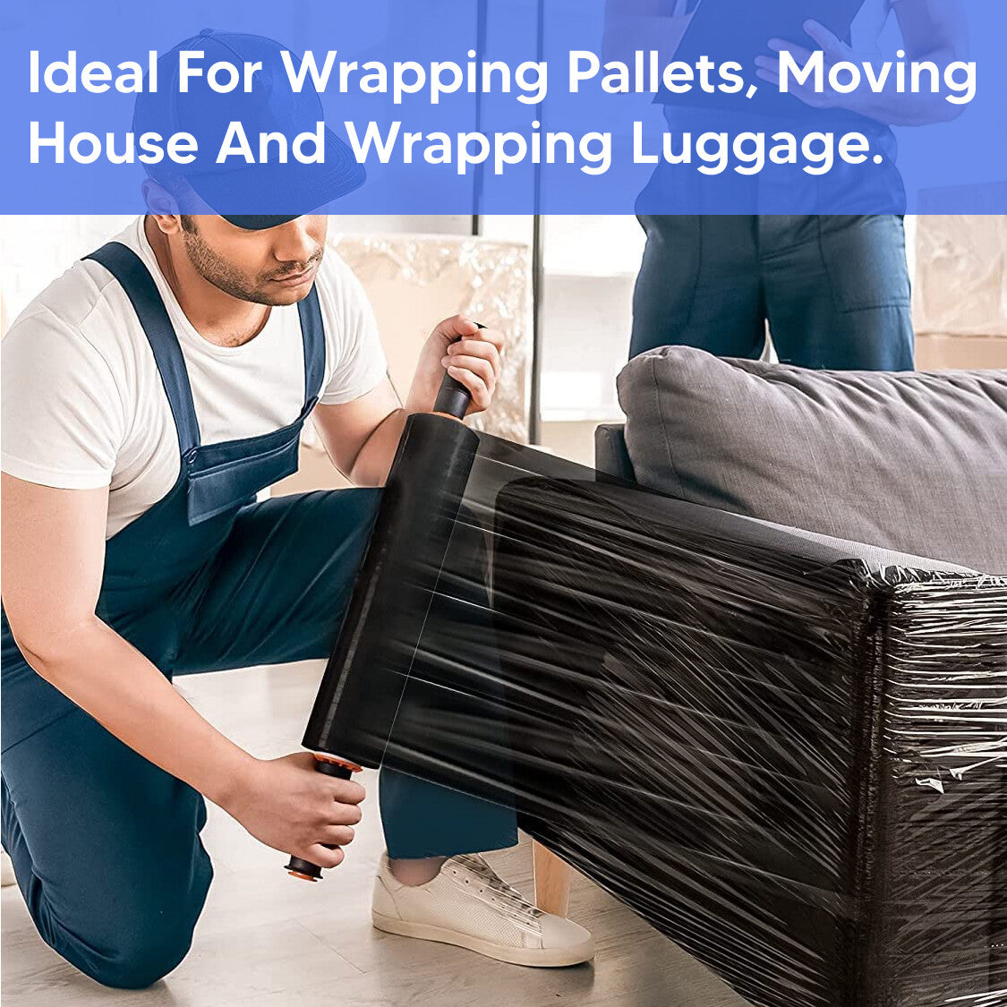 Pallet Wrap Stretch Shrink Black Extended Cling Wrapping Film 400mm x 200m 20mu