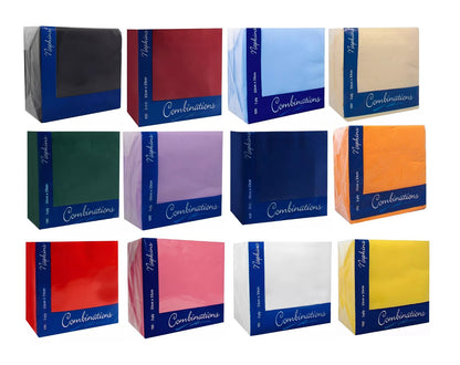 Combination Paper Napkins Disposable Assorted Serviettes Tissue 33cm x 33cm 2ply