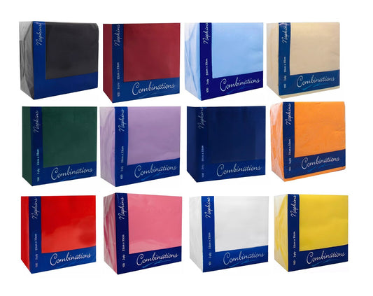 Combination Paper Napkins Disposable Assorted Serviettes Tissue 33cm x 33cm 2ply