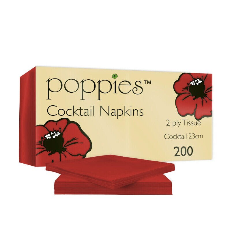 Cocktail Paper Napkins Disposable Serviettes Tissue Paper 24cm x 24cm 2ply