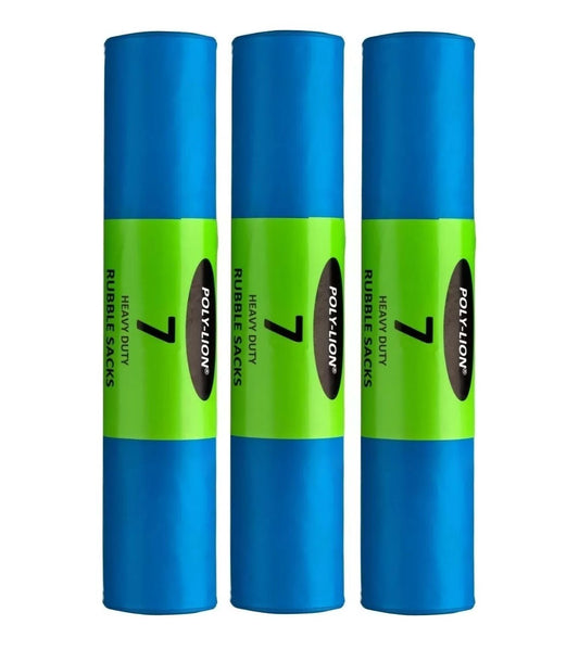 Heavy Duty Rubble Sacks 20" x 30" 400g Blue Builder Bags for Construction Waste