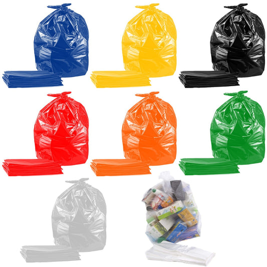 Bin Liner Bags 18" x 29" x 39" 160Gauge (90ltr) Assorted Rubbish Waste Bin Bags