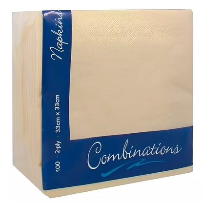Combination Paper Napkins Disposable Assorted Serviettes Tissue 40cm x 40cm 3ply