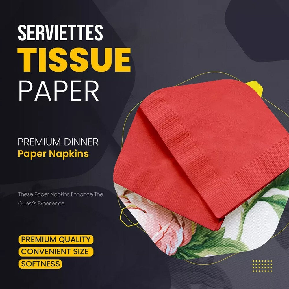 Swantex Paper Napkins Disposable Assorted Serviettes Tissue 33cm /40cmcm, 2ply