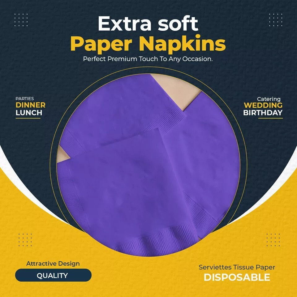 Swantex Paper Napkins Disposable Assorted Serviettes Tissue 33cm /40cmcm, 2ply