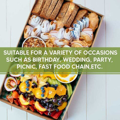 20 x Hamper Tray Cardboard Empty Die Cut Handle Serving Tray - 16" x 10.5" x 4"