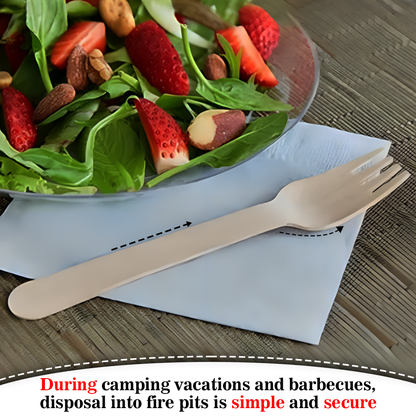 Disposable Wooden Cutlery Set Wooden Spoons Forks Knives for Catering Parties