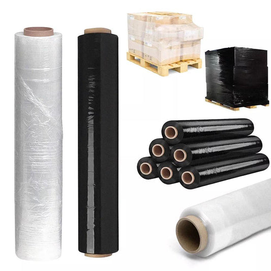 Amico Non Extended High Quality 500mm x 250m Shrink Pallet Roll | Black & Clear Shrink Wraps Rolls for Efficient Packaging 25mu Pallet Wrap