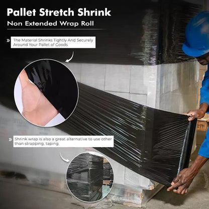 Amico Non Extended High Quality 500mm x 250m Shrink Pallet Roll | Black & Clear Shrink Wraps Rolls for Efficient Packaging 25mu Pallet Wrap