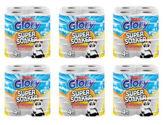 24 x Panda Glory Super Soaker Mega Absorbent Kitchen Towel 2Ply
