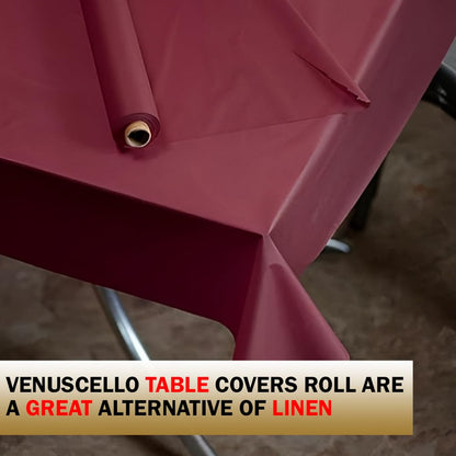 Venuscello® Burgundy Paper Banquet Roll Party Wedding Buffet Table Cover Multi Colours 25M X 1.14M