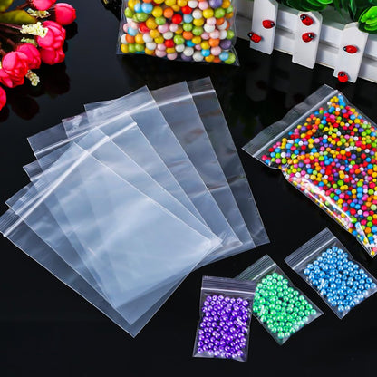 Venuscello® 500 x Resealable Grip Seal Plastic Zip lock Bags 5.5" x 5.5" Poly Zip Bag for Store Medicines, Jewellery, Small Sweets, Candy & Parts