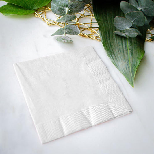 Venuscello® 200 x Serviettes Paper Napkins White Disposable Recyclable Tissue 2 Ply 33cm for Catering Wedding Birthday Parties