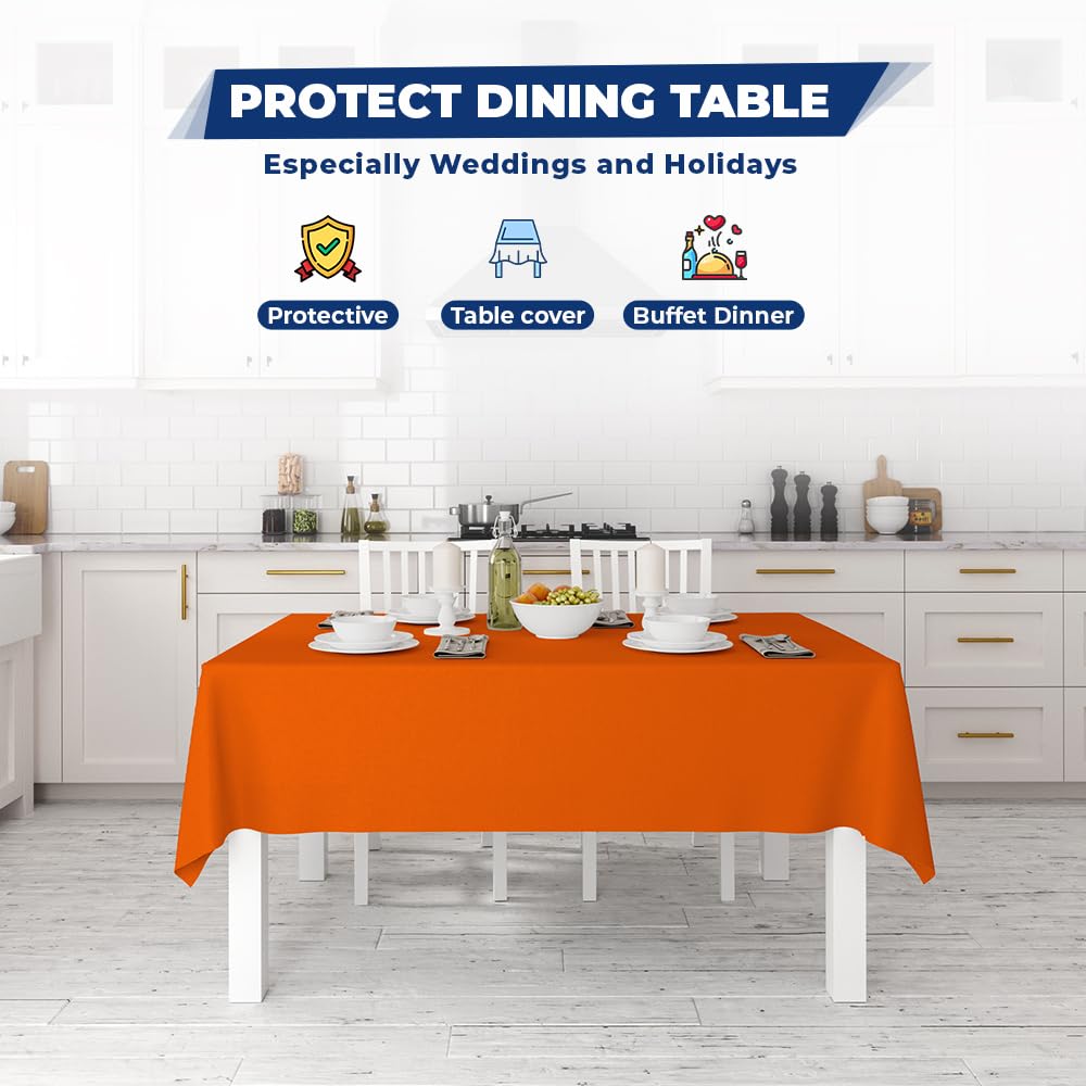 Venuscello Orange Banquet Roll 7m Paper Banqueting Table Cover for Wedding Buffet Dinner Home Large Disposable Table Paper Cloth