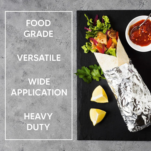 Venuscello® Aluminium Kitchen Tin Foil Roll 450mm x 75m 18" for Restaurants Keep Food Fresh & Hot Long Time