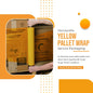 Venuscello® 6 x Pallet Wrap Stretch Shrink Wrapping Rolls Extended 400mm x 200m 20mu Yellow Cling Film for Moving, Secure Packaging, Wrap Parcel for Secure Shipping