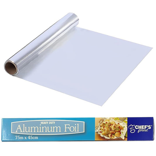 Venuscello® Aluminium Kitchen Foil 300mm x 75m 12" Food Wrap Tin Foil Roll for Keep Food Fresh Long Time