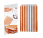 Venuscello® 100 x Candy Bags Orange Striped Sweet Paper Bag 5" x 7" / 12.7 x 17.8cm / 127 x 178mm for Sweets Christmas Party Halloween Wedding & Baby Shower