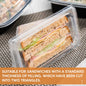 Venuscello® 75 x Deep Fill Sandwich Wedges Box Containers with Hinged Lid Clear Plastic for Wedding, Birthday Party Restaurants - 11 x 11 x 6cm