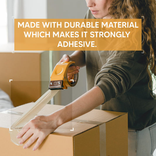 Venuscello® 6 Rolls Parcel Packaging Brown Buff Sealing Tape 48 mm x 66 m Strong Packing for sealing Boxes, Cartons and for Keeping Goods Firmly sealed Transit Sticky Thick