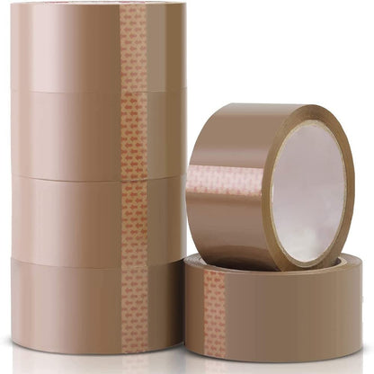 Venuscello® 6 Rolls Parcel Packaging Brown Buff Sealing Tape 48 mm x 66 m Strong Packing for sealing Boxes, Cartons and for Keeping Goods Firmly sealed Transit Sticky Thick