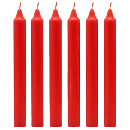 Venuscello® 25 Dinner Candle Tapered Non - Drip Unscented Long Burning Smokeless Which is Made from Pure Paraffin Wax - Multicolored - 18cm (Red)