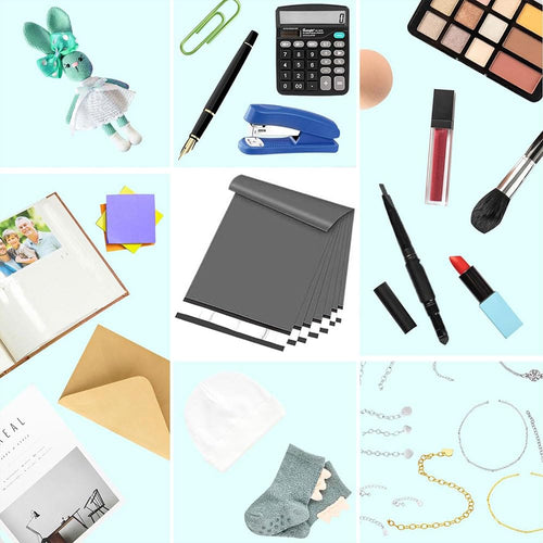 Venuscello® 100 x Grey Mailing Bags Poly Postal Postage Self Sealing Polythene Envelopes for Cloths Packing Shipping & Posting - 9 x 12 in