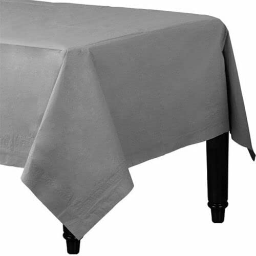 Venuscello® Paper Metallic Silver Table Covers Square Pack of 25 90cm x90cm