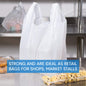 Venuscello® 2000 x Vest Style Carrier Bags White Plastic 8" x 13" x 18" 16mu Heavy Duty Carry Bags for Vegetables Fruits Groceries Shopping