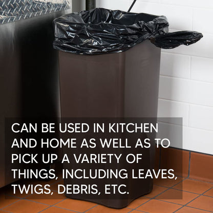 Venuscello® Heavy Duty Refuse Sacks | 20 Black Plastic Rolls Rubbish Bags for Gardening Construction Garbage Waste