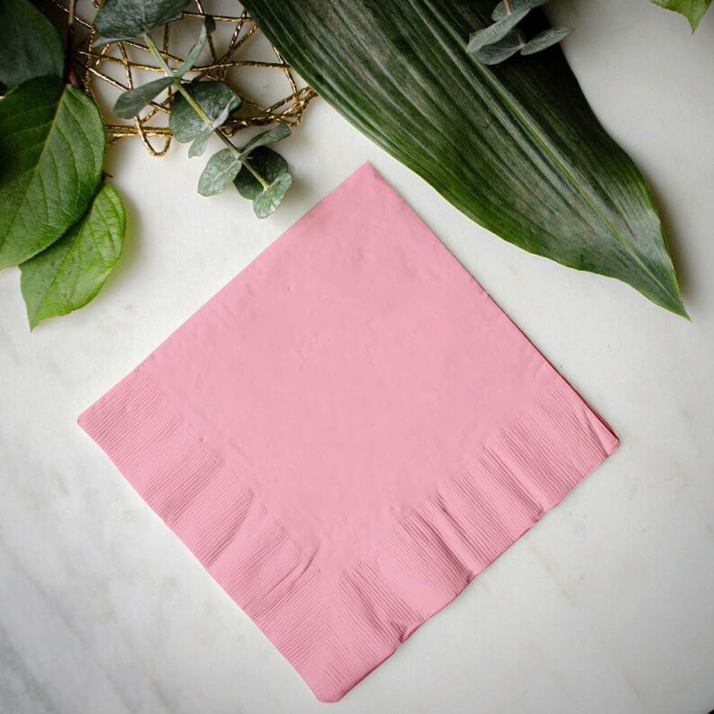 100 x Paper Napkins Rose Pink Disposable Serviettes Recyclable Tissue 2-Ply 33cm for Catering Wedding Birthday Parties Supply Venuscello