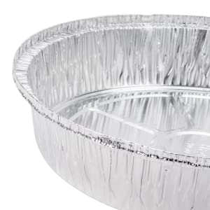 Venuscello® 100 x Aluminum Foil Round Container with Out Lids Trays for Roasting, Broiling, Cooking, Food Storage and Food Takeaway - 7"