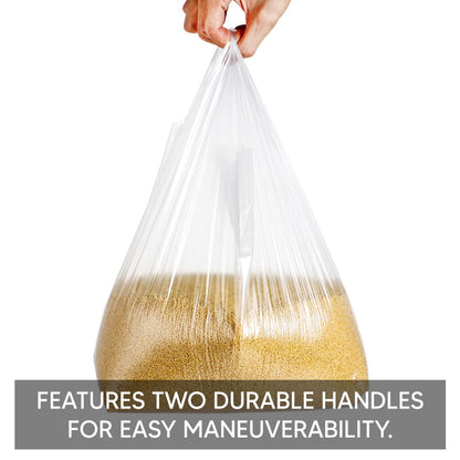 Venuscello® 1000 x Vest Style Carrier Bags White Plastic 8" x 13" x 18" Heavy Duty Carry Bags for Vegetables Fruits Groceries Shopping