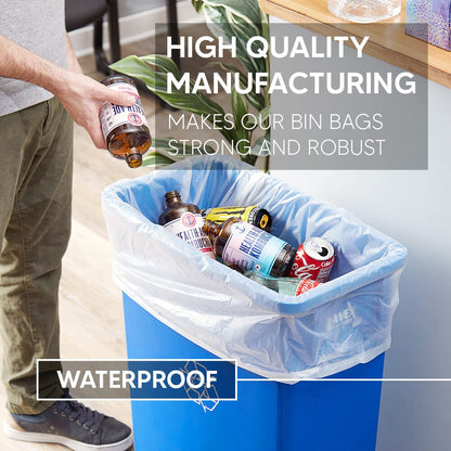 Venuscello® 200 x Heavy Duty Bin Liners Bags Clear for Home & Kitchen Wastage 18 x 29 x 39 in 160 Gauge