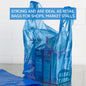 Venuscello® 500 x Vest Style Carrier Bags Blue Plastic 11" x 17" x 21" Heavy Duty Carry Bags for Vegetables Fruits Groceries Shopping