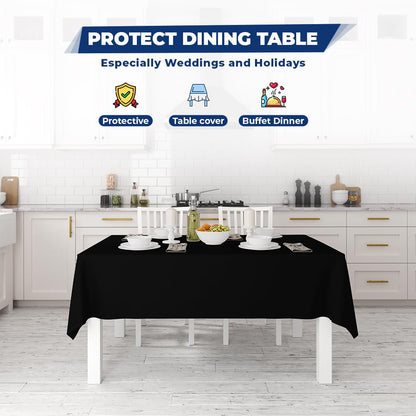 Venuscello® Black Banquet Roll 8m x 120cm Paper Banqueting Table Cover for Wedding Buffet Dinner Home Large Disposable Table Paper Cloth