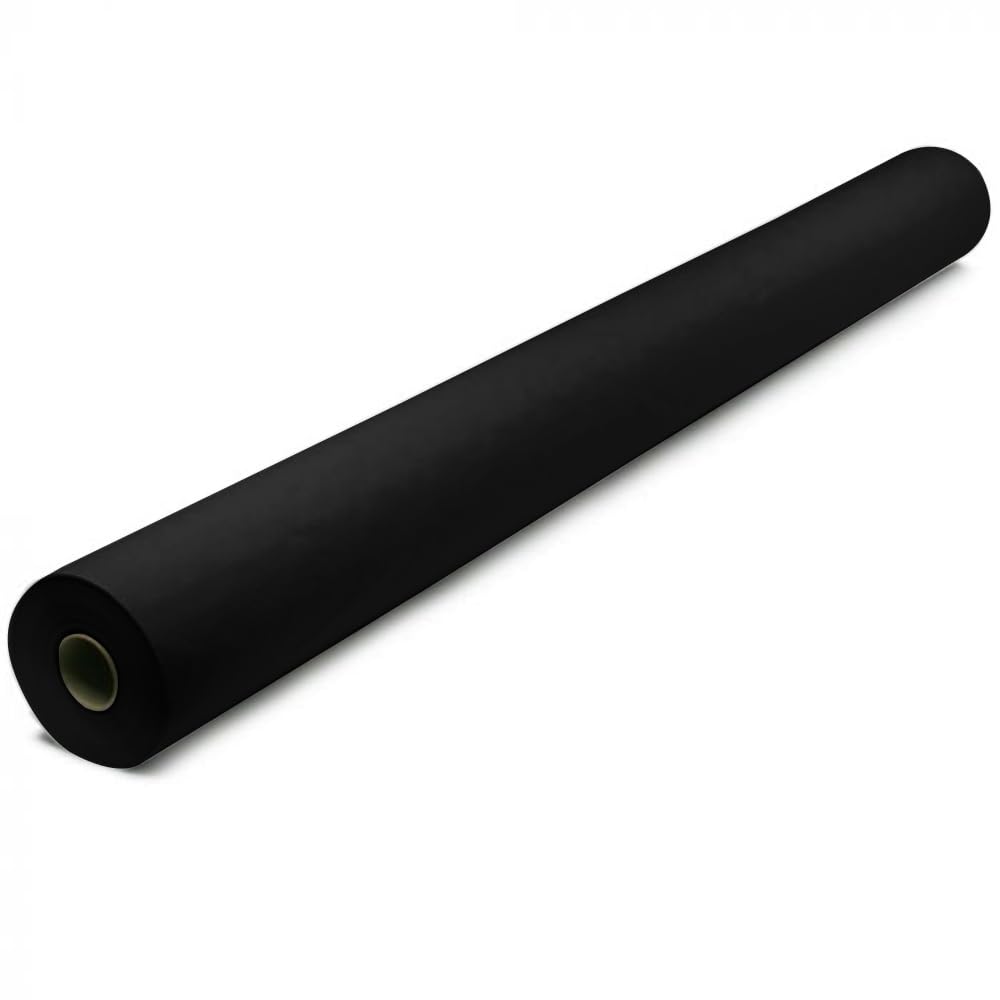 Venuscello® Black Banquet Roll 8m x 120cm Paper Banqueting Table Cover for Wedding Buffet Dinner Home Large Disposable Table Paper Cloth