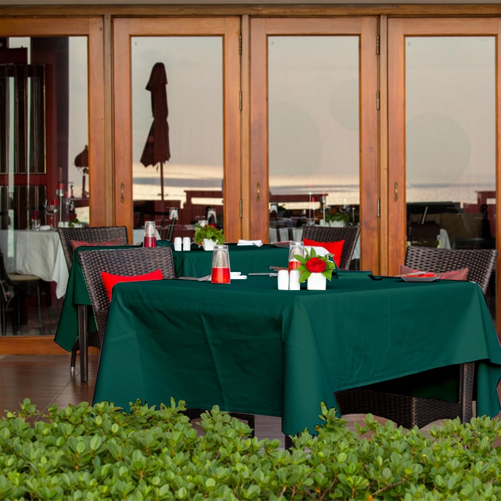 Venuscello® Dark Green Banquet Roll 8m x 120cm Paper Banqueting Table Cover for Wedding Buffet Dinner Home Large Disposable Table Paper Cloth