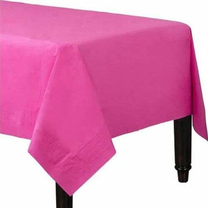 Venuscello® 25 x Pink Paper Table Cloth Square Tabletop Disposable Folded Cover to Protect Table for Birthday Party - 90cm x 90cm