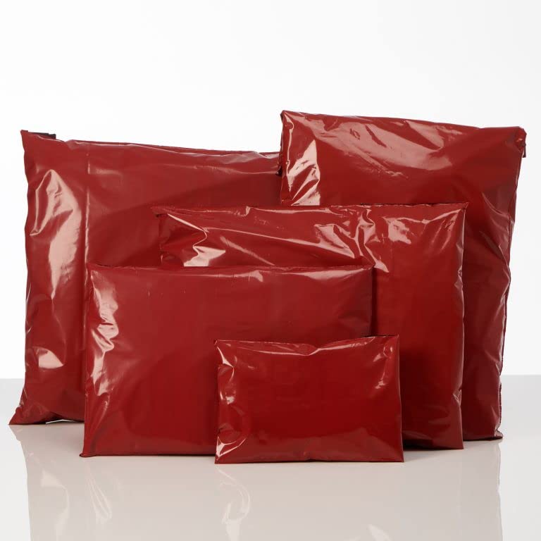 Venuscello® 100 Red Colour Poly Mailers Shipping Mailing Bags/Self Sealing Postal Plastic Bags,Envelopes Mailers Stationary 17" x 24"