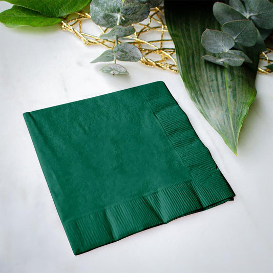 Venuscello® 1000 x Cocktail Serviettes Tissue Paper Napkins 2 Ply Green Disposable & Recyclable for Wedding, Birthday Party - 33cm x 33cm
