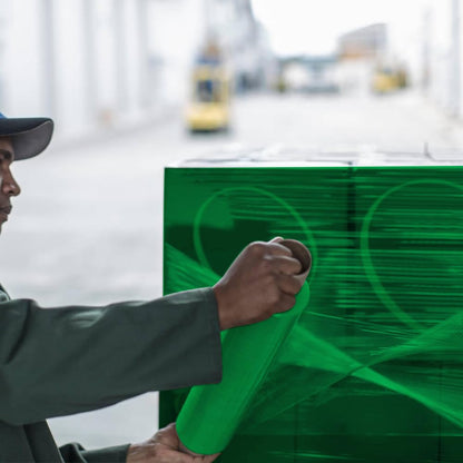 Venuscello® Pallet Stretch Wrapping Roll 400mm x 200m 20mu Green Extended Core Heavy Duty Shrink Wrap for Secure Packaging & Moving