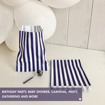 Venuscello® Candy Stripe Paper Bags 5" X 7" - (Pack of 100)