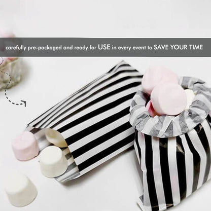Venuscello® Candy Stripe Paper Bags 5" X 7" - (Pack of 100)