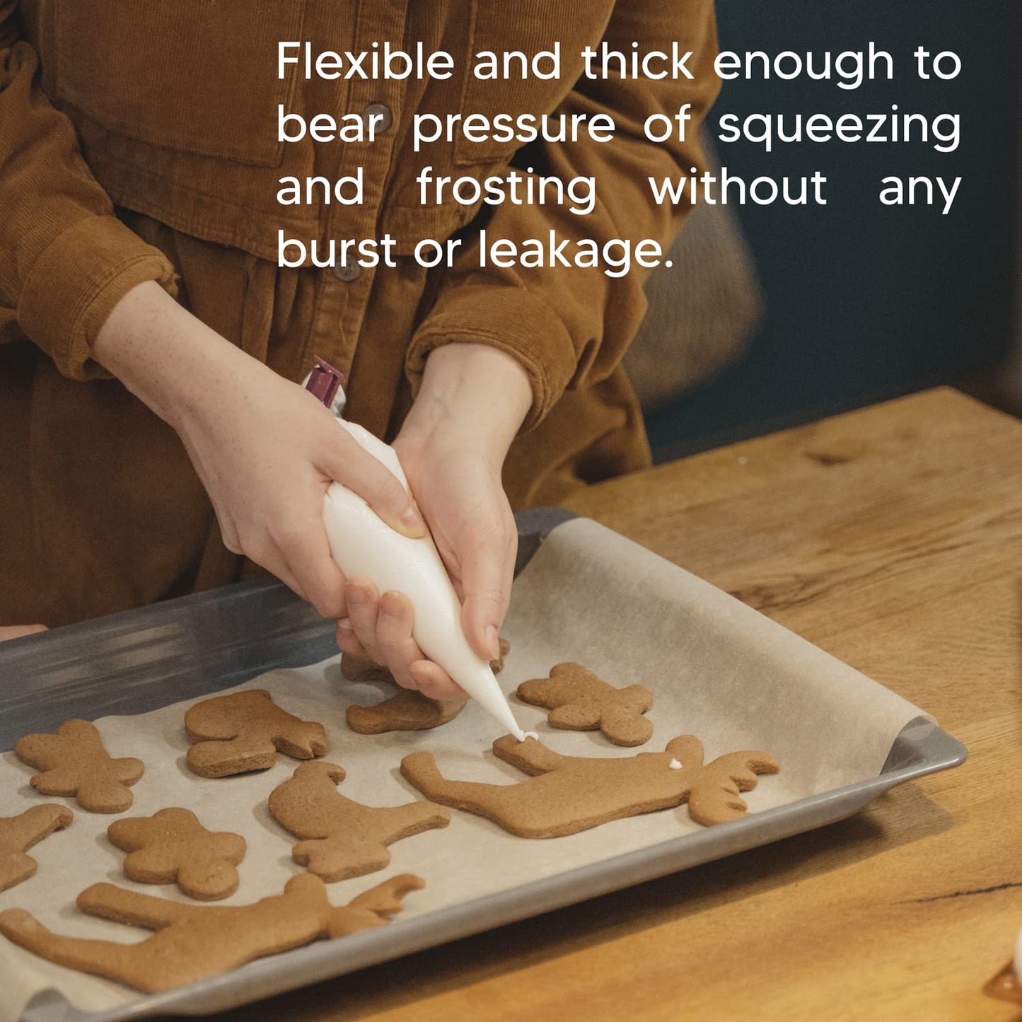Venuscello® Icing Piping Savoy Disposable Clear Mash Non Sticky Thick 21" Bags for Decorating Cookies, Cake, Pastry Ideal for Baking Easy to Grip and Comfortable