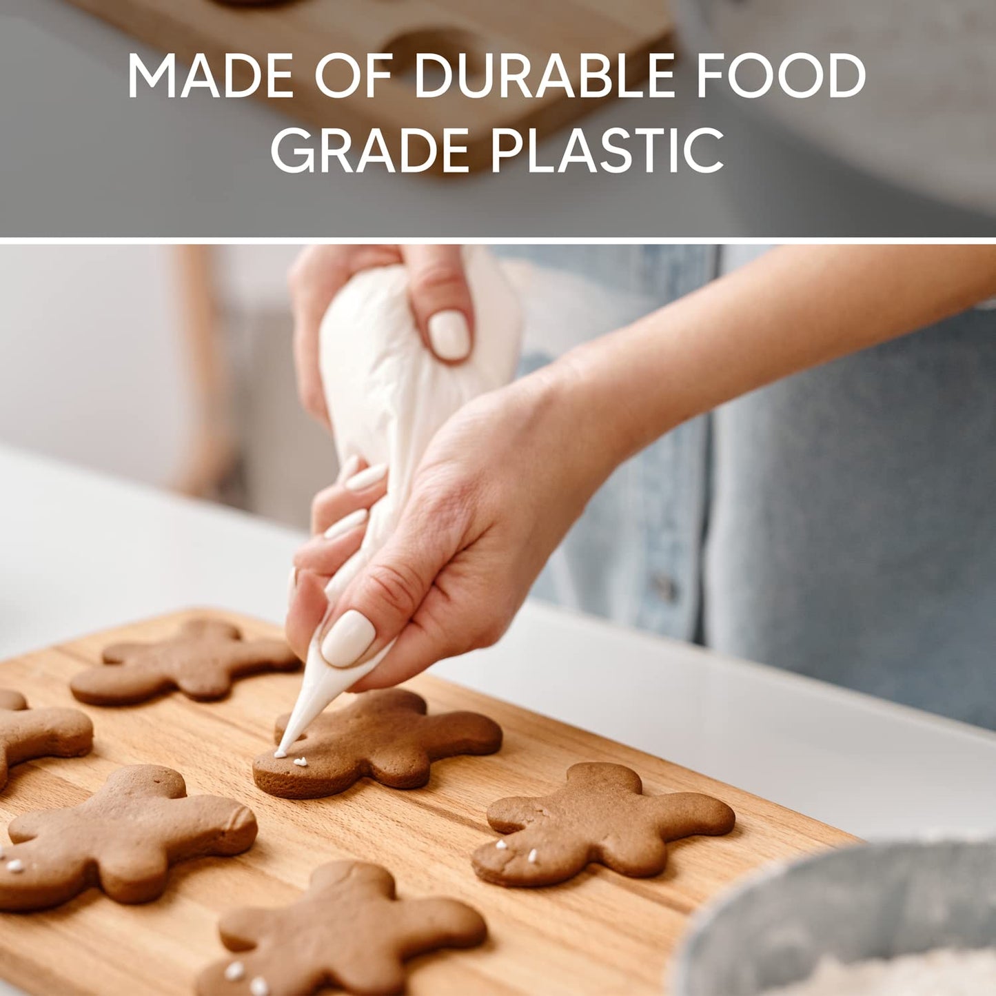 Venuscello® Icing Piping Savoy Disposable Clear Mash Non Sticky Thick 21" Bags for Decorating Cookies, Cake, Pastry Ideal for Baking Easy to Grip and Comfortable