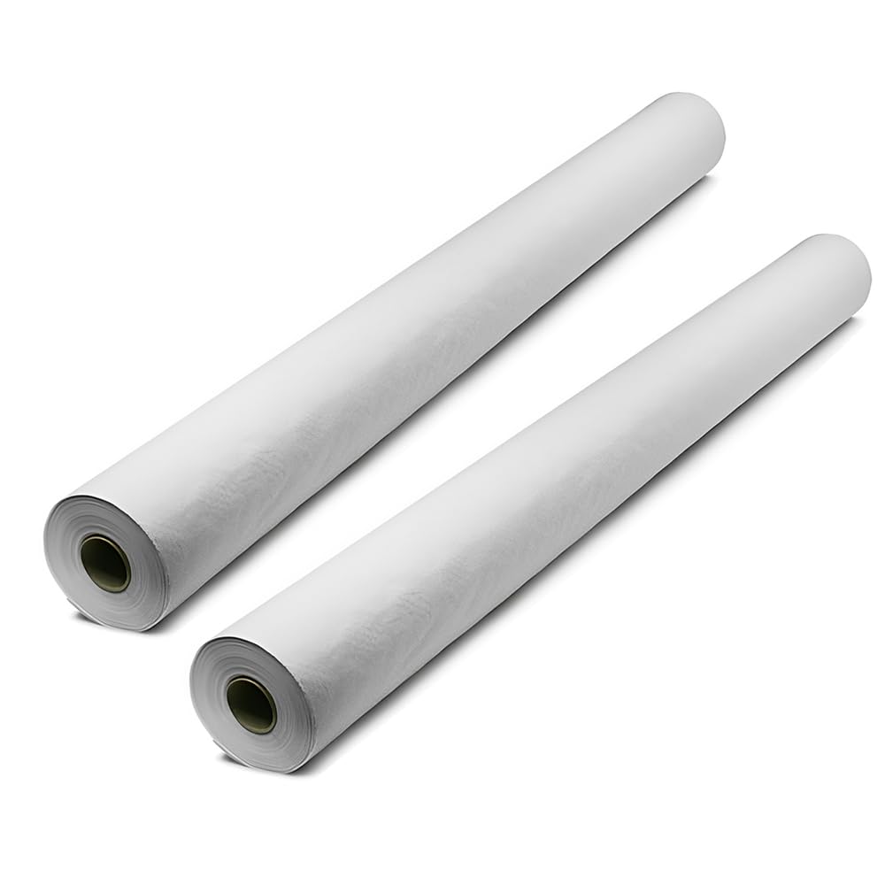 Venuscello® Banquet Roll Table Banqueting Paper Cloth Cover for Wedding Buffet Dinner Home Large Disposable Table Protector - White - 25M x 1.14M