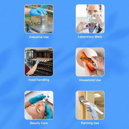 Venuscello Vinyl Disposable Gloves Blue - Powder Free & Latex Free – Strong & Durable Plastic Gloves for Food Prep, Tattoo, Hairdressing & Medical Use – Non-Sterile & Ambidextrous